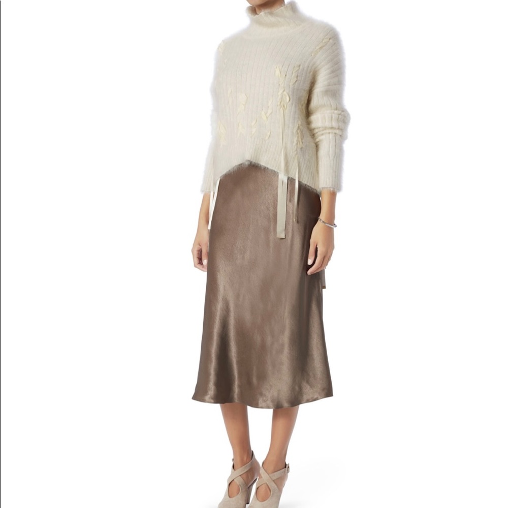 Brown satin Vince skirt